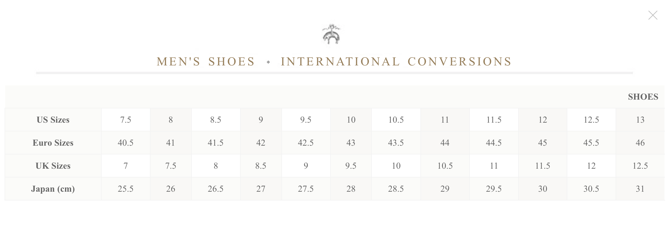 欧洲男鞋码数对照表图片